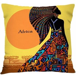 African Queen NWOT Soft, Colorful Pillow Cover